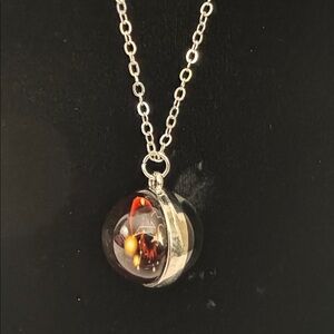 Glass Orb Zodiac Constellation Pendant 18” W/2” extension